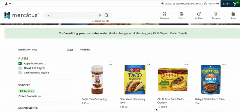 Alterations for Pickup Orders